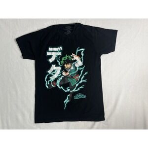 Funimation My Hero Academia Deku Black Graphic Crew Neck Short Sleeve T-Shirt M